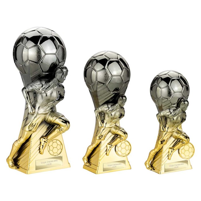 FEMALE FOOTBALL TRAILBLAZER RESIN TROPHY - 3 SIZES 16CM - 23CM